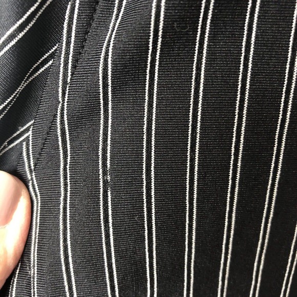 Talbots NWT Women's Black White Striped Button Up V-Neck Stretchy Blouse Size 1X - Picture 8 of 8